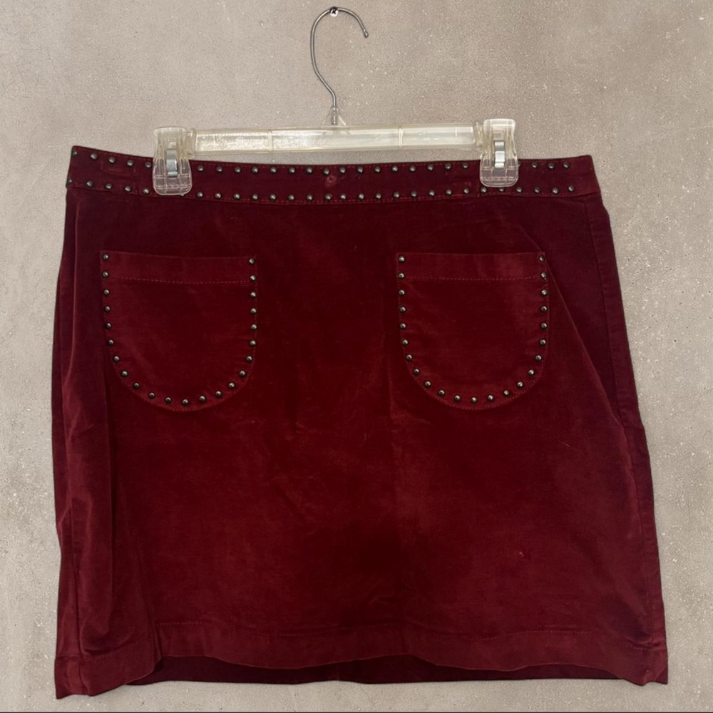 Mossimo Supply Co. Burgundy Studded Mini Skirt